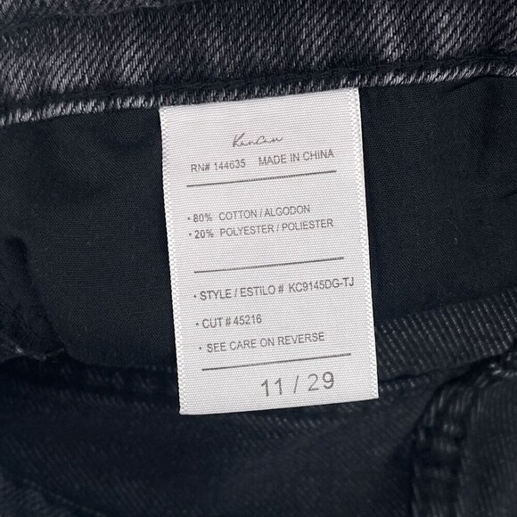 KanCan‎ Womens Frayed Hem Black Denim Shorts Faded Shark Bite Size 11/29 - Picture 6 of 10